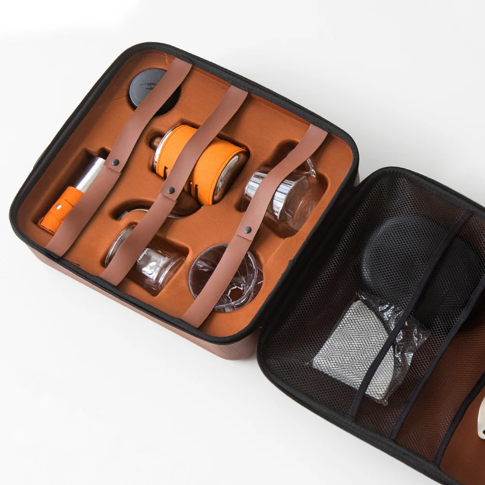 Diguo Gift Box Outdoor Travel Coffee Pot Stainless Steel Drip Coffee V60 Arabic Tea And Coffee Set