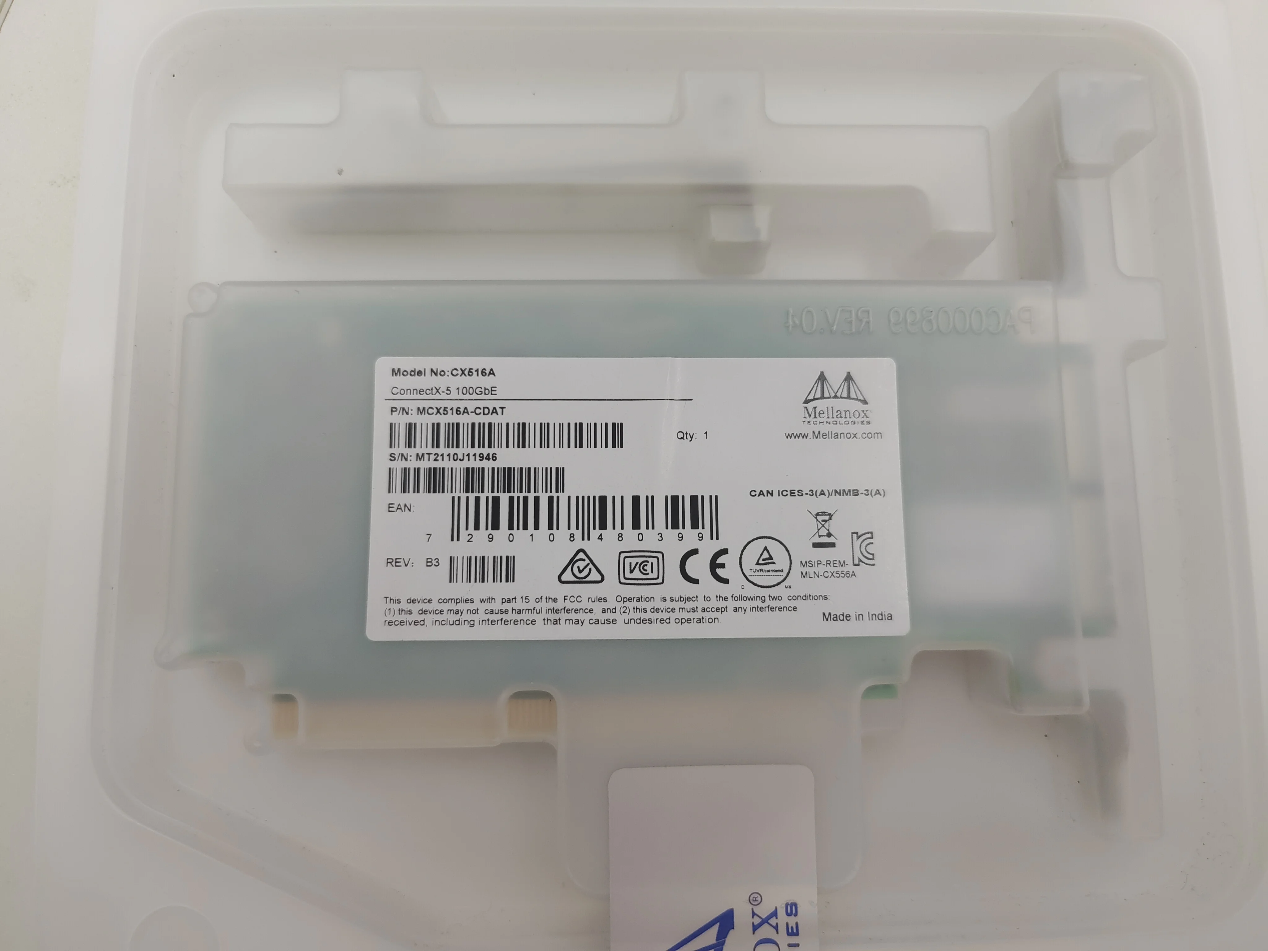 Mellanox ConnectX-5 VPI MCX516A-CDAT 100G Ethernet Network Adapter Dual Port QSFP28 PCIe 4.0 x16