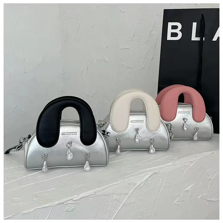 wholesale stone tassel decor accessories trendy crossbody bags for women pillow shaped bag