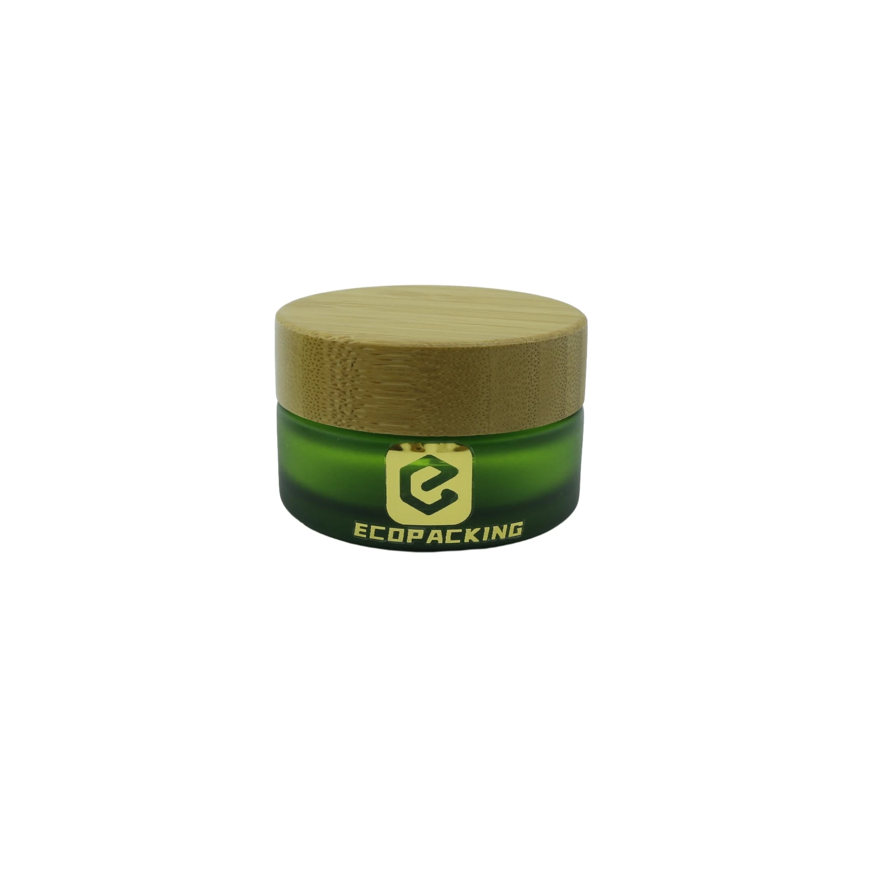 wholesale 30ml 50ml 100mlFrosted dark green glass bottle glass cosmetic packaging cream jar with bamboo lid