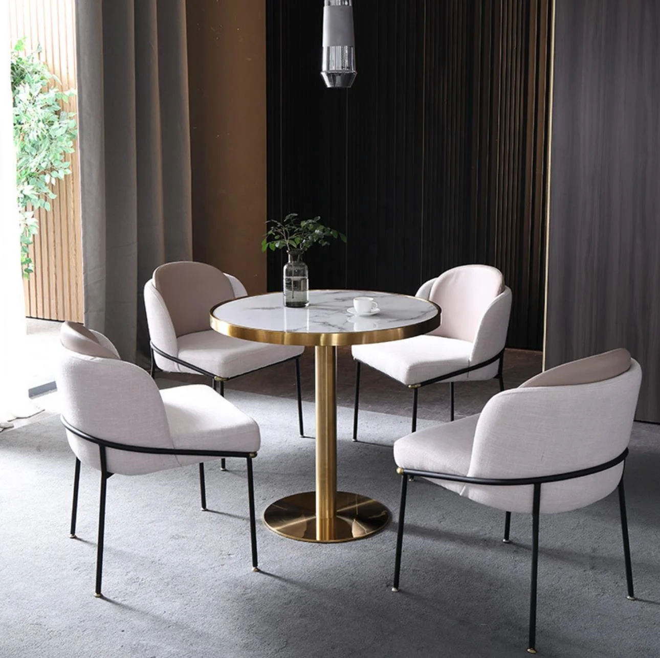 
2020 American popular design luxury hotel furniture fabric leather chair 