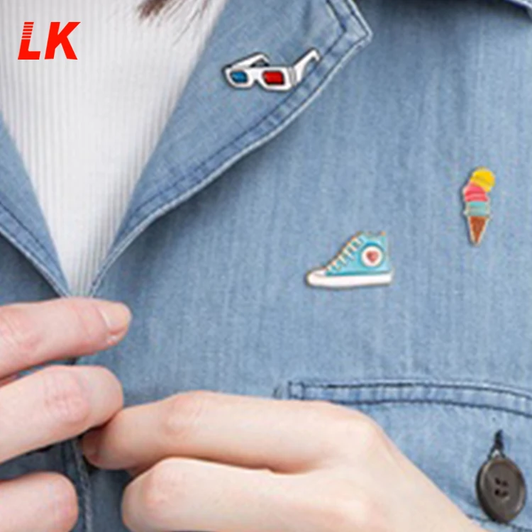 Wholesale custom shaped metal logo enamel brooch lapel pins customised sport brand shoe sneaker pin badge