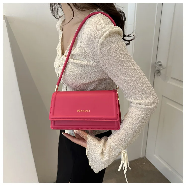 Woman New Multi-color Solid Candy Colors PU ZIP Single Sling Bags Fashion Woman Leather Square Bags Flap Women Handbags 