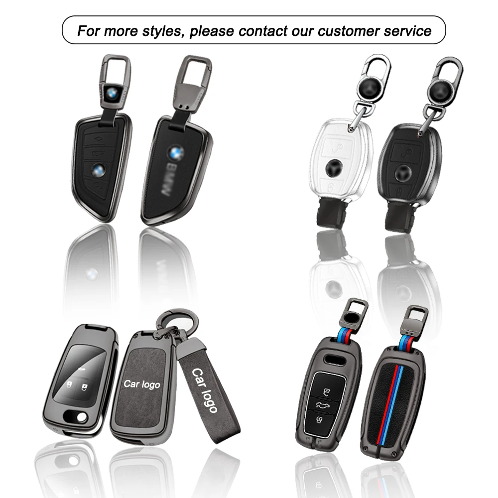 Zinc Alloy Car Key Case Cover for Audi A3 A4 B9 A6 A7 4K A8 E-tron Q5 Q8 C8 D5 SQ8 Car Key Protection Shell Auto Accessories
