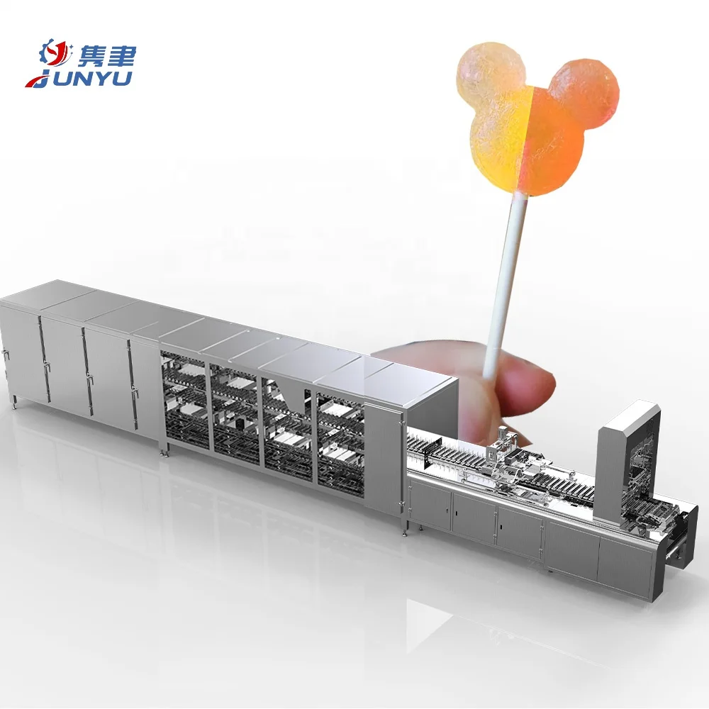150kg/h Two color lollipop making equipment lolly foot/feet candy depositing production line for candy machines