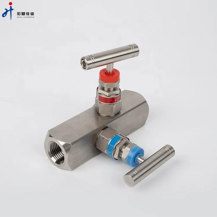 304 or 316L Stainless Steel in-Line Manifold NPT Female Thread L Type 2-Valve Manifolds