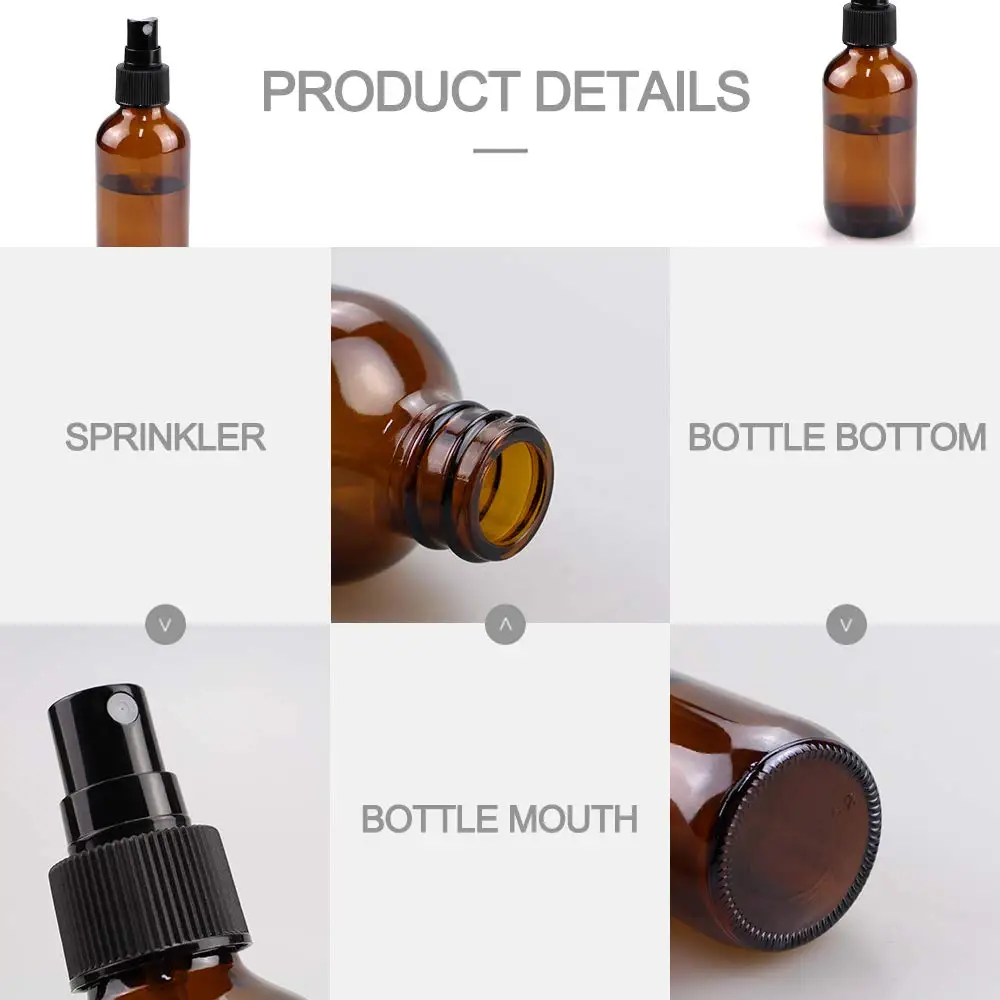 60Ml 120Ml Refillable Clear Brown Blue Fine Mist Glass Spray Bottle For Essential Oil