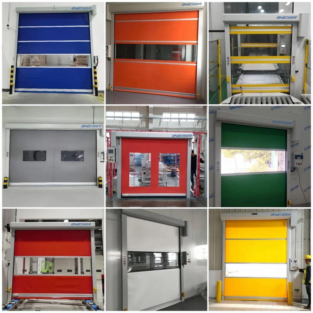 New Waterproof industrial Quick Roll up servo stable pull cord workshop PVC curtain soft automatic high speed rapid roll doors