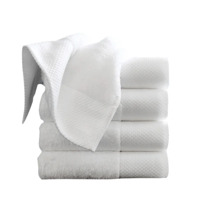 Custom Logo Soft 5 Star 100% Cotton Hotel Face Towel Wash Cloth Bath Towel Sets with Dobby Border