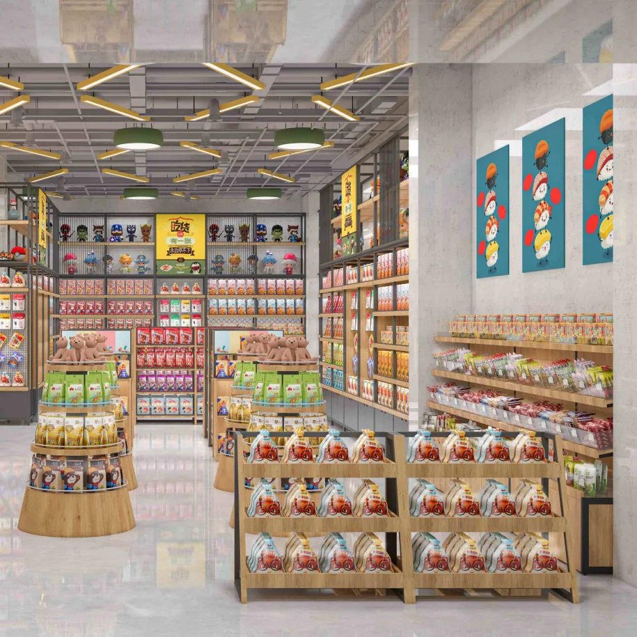 Supermarket Bread Shop Retail Wooden Display Racks