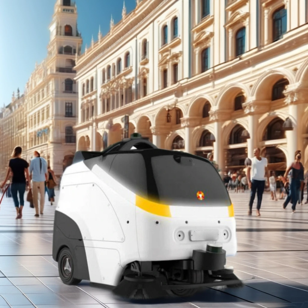 Commercial Electric Robot Sweeper for Home Restaurants Hotels Printing Shops New Condition Plastic Material Core Motor Component