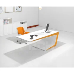 Customized High Glossy Modern Office Supplies Wooden Organizer Executive Manager Office Desk