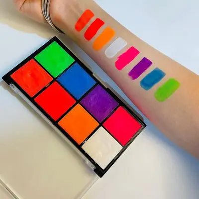 Women Face Paint Private Label UV Glow Neon Water Active Sexy Nude Female Body