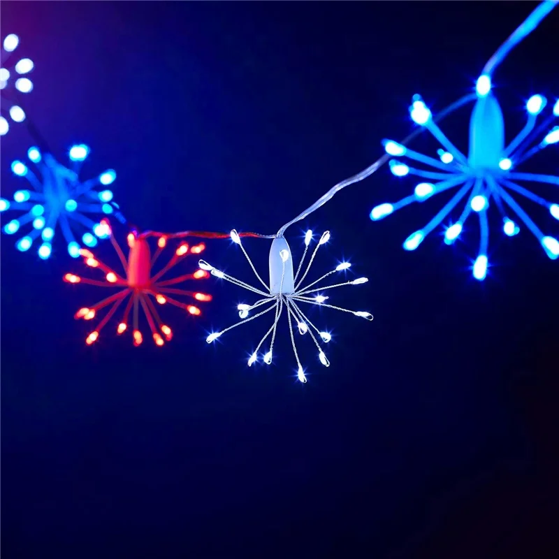 150 Leds usb operated eight functions remote control outdoor led firework fairy multicolor string lights for wedding christmas