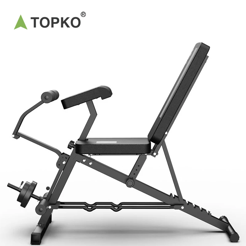 TOPKO gym equipment fitness adjustable bench folding commercial dumbbell weightslifting training bench for most people