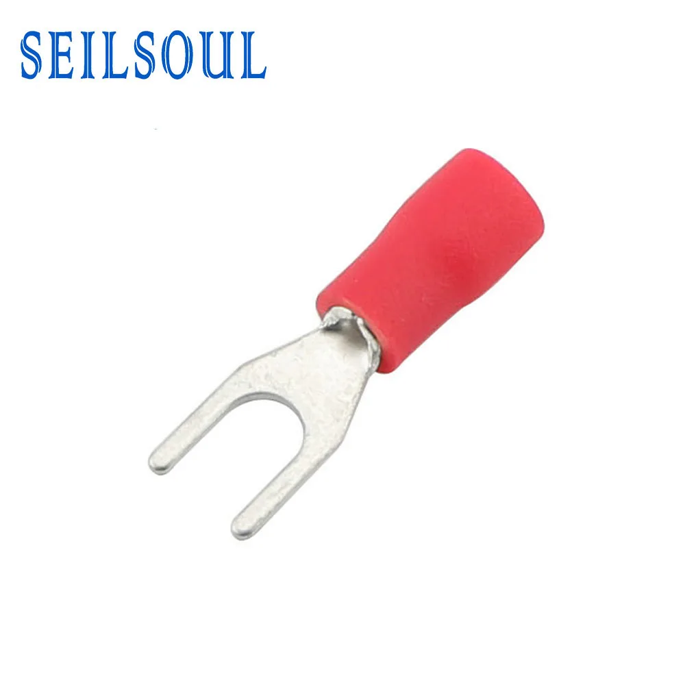 Sv1.25-6S Awg22-16 1/4 Pvc Insulated Copper Cable Electrical Spade Terminal Lug Crimp Fork Connectors