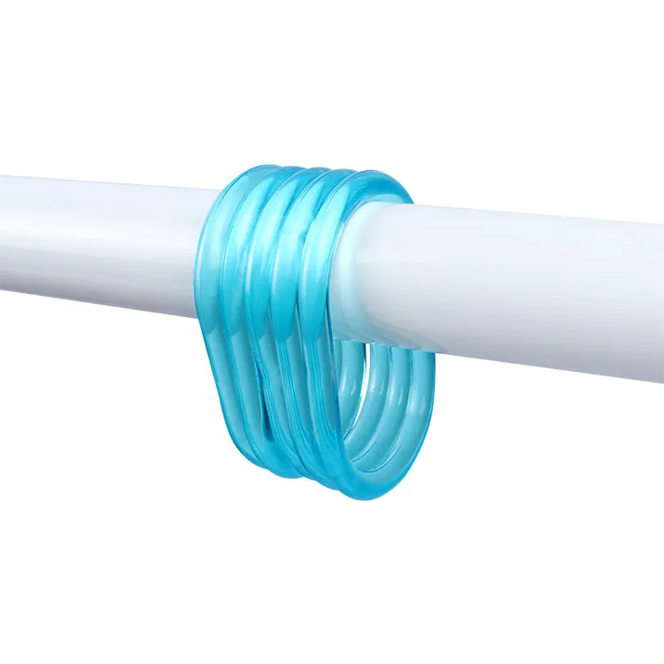 Abs Plastic blue Shower Ring Hook curtain rod holder shower rod brackets Ring