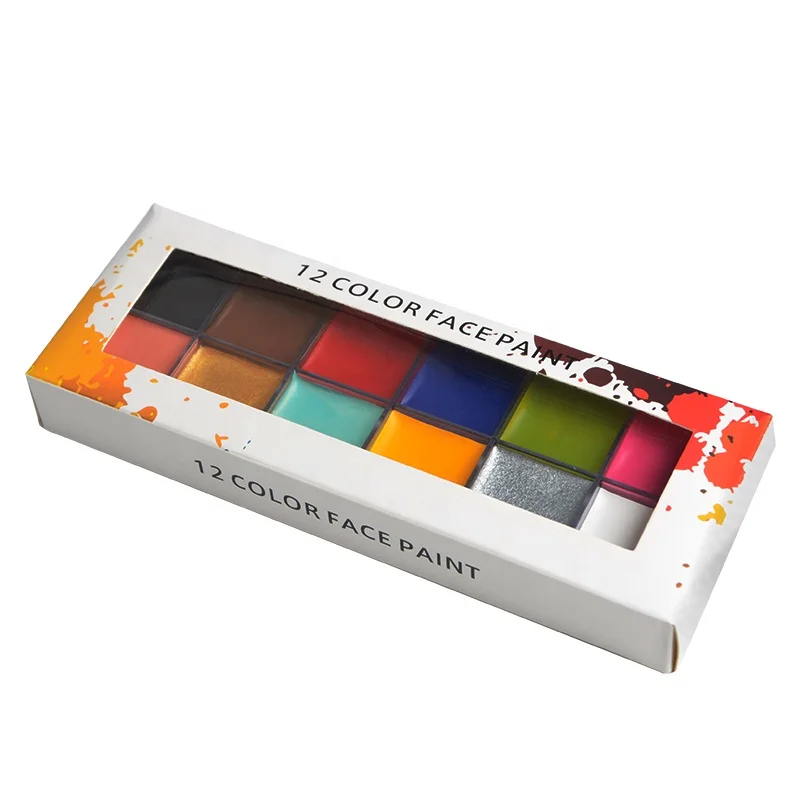 
Wholesale 12 Color Private Label Halloween Body Painting Kit Makeup Face Paint 