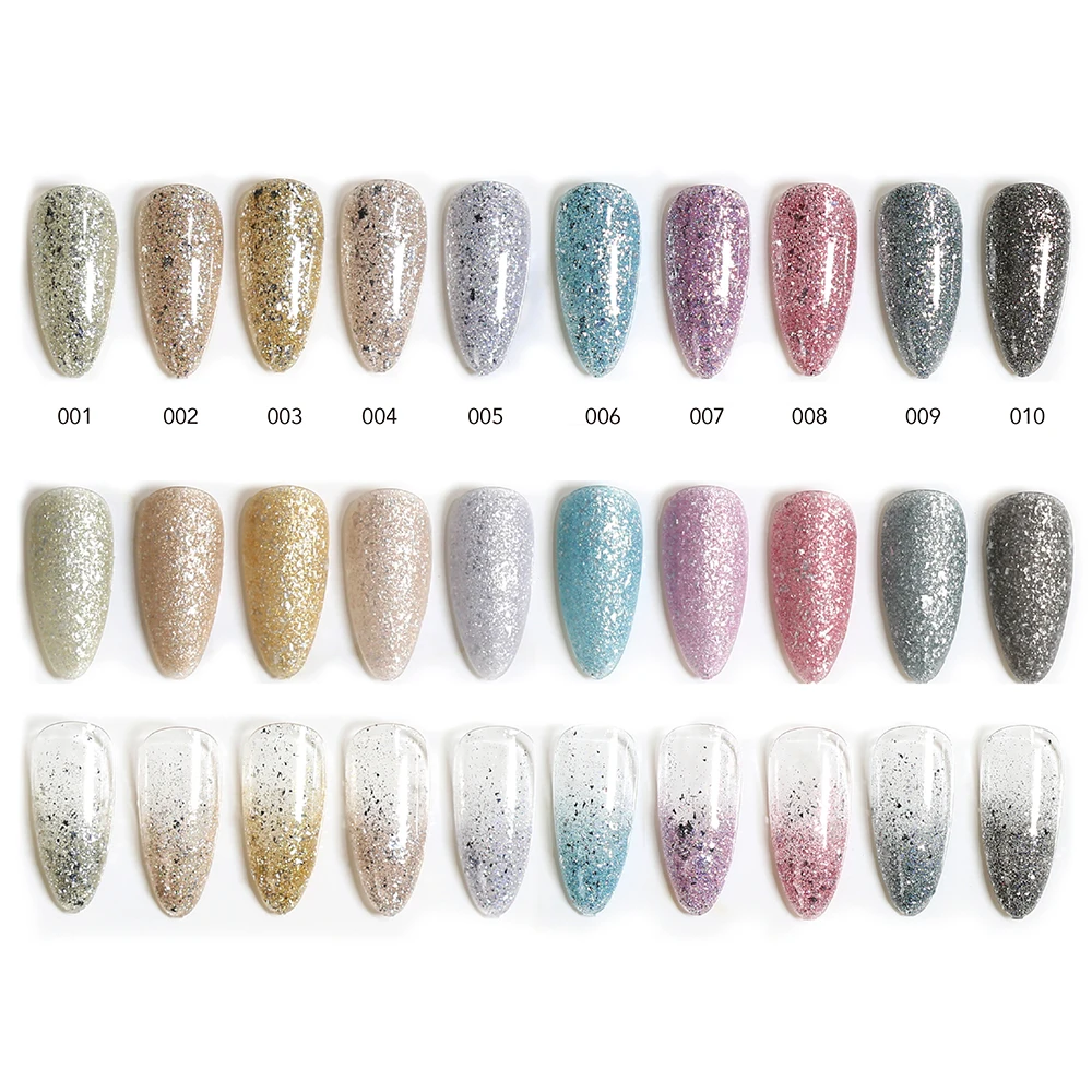 Glitter Gelpolish Basecoat UV Gel Polish Base Gel Color Nail Primer Rubber Base Coat