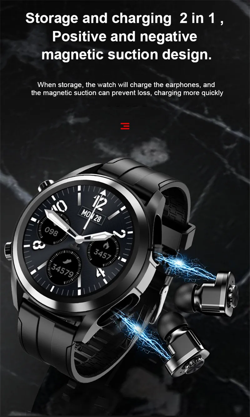 L148 наушники Smartwatch шум pro 3 2 в 1 n8 t10 s201 два одном Смарт-часы с