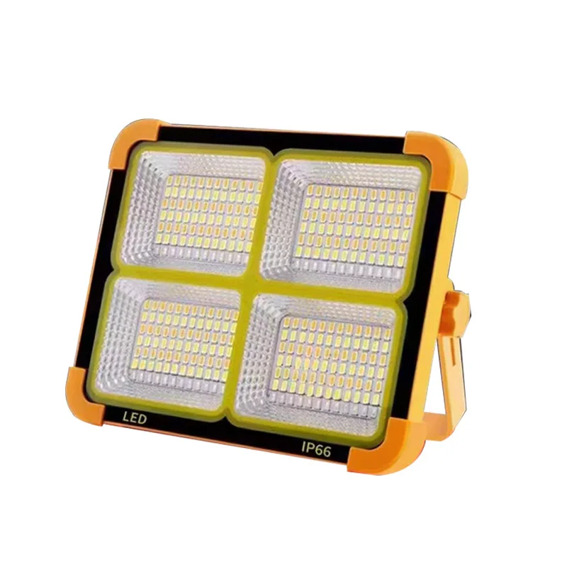 High quality outdoor waterproof yellow emergency lighting rechargeable solar portable flood light for camping, night markets, s