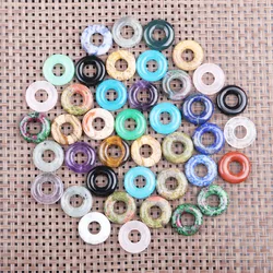 2cm Reiki Healing Circle Donut safety buckle shape Stone Natural  Chakra Orgone Energy DIY Pendants Jewelry wholesale