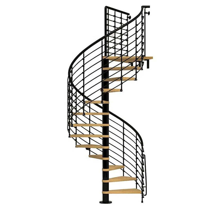 DAIYA solid wooden spiral staircase aluminium_stairs with high quality