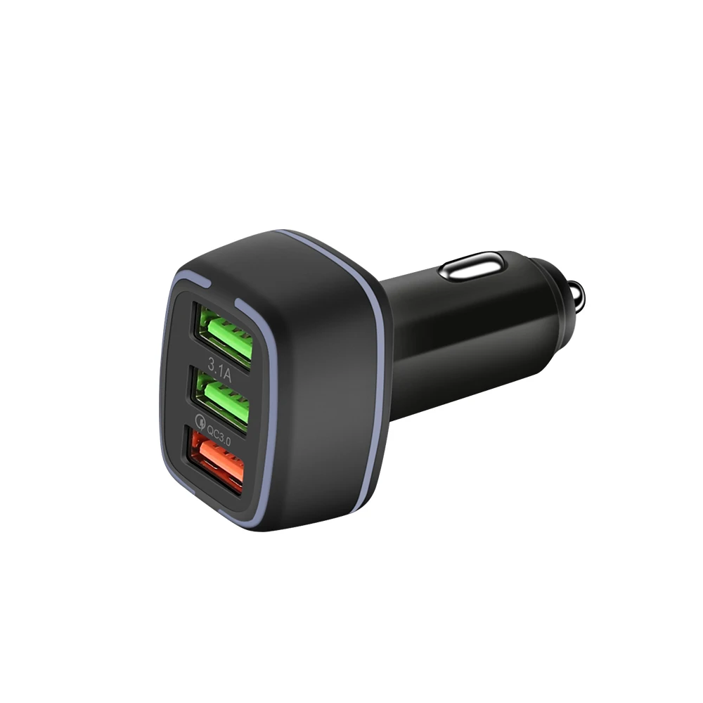 Mobile phone smartphone 3 usb qc3.0 port car 2 port 5v3.1a usb phone charger fast for samsung