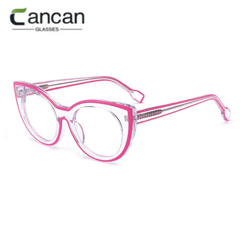 3204 wholesale assembled acetate social media Internet celebrity same modle  transparent  fashional flat mirror glasses frame
