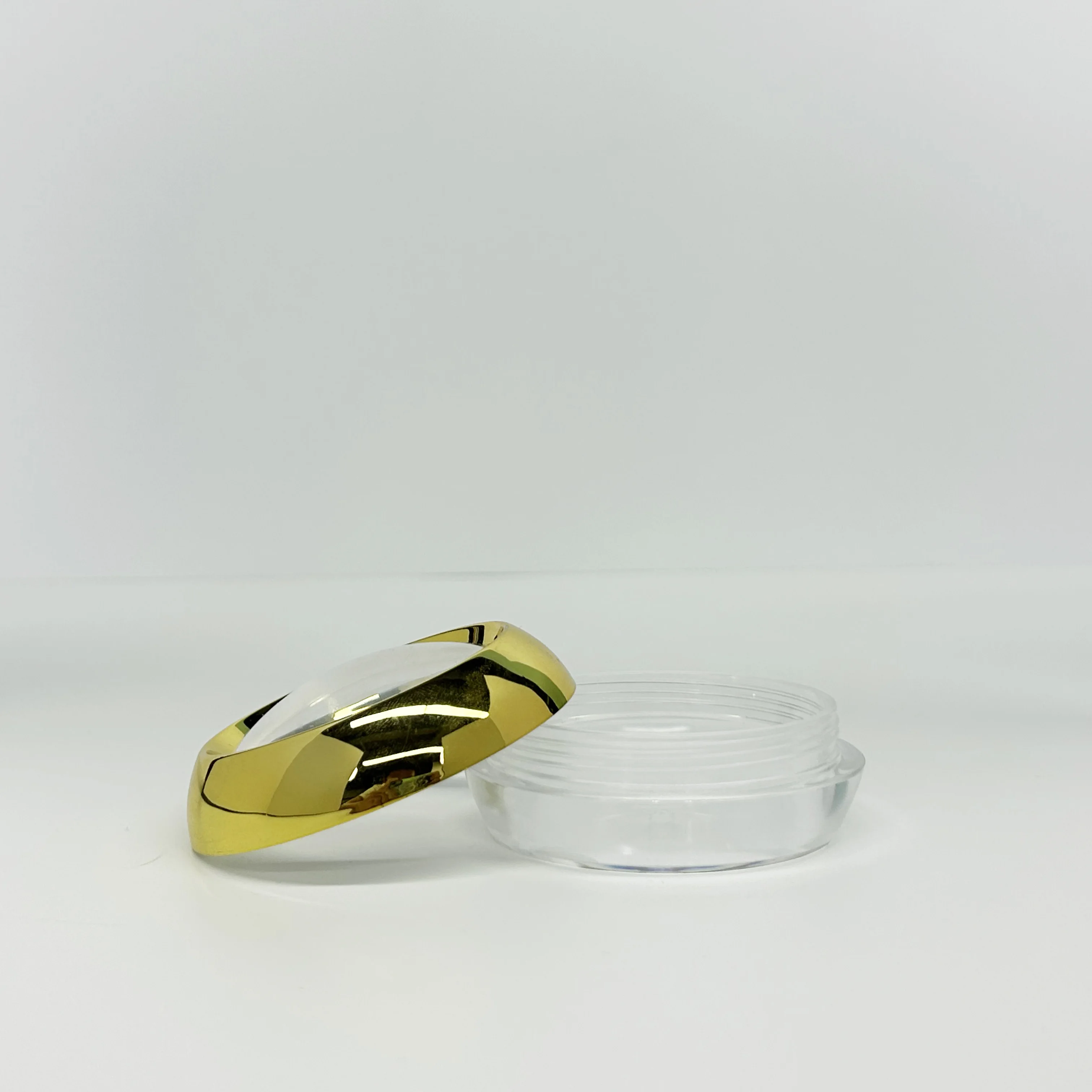 50g Single Layer Golden Silver Transparent Round Capsule Jar Acrylic Cosmetic Jar