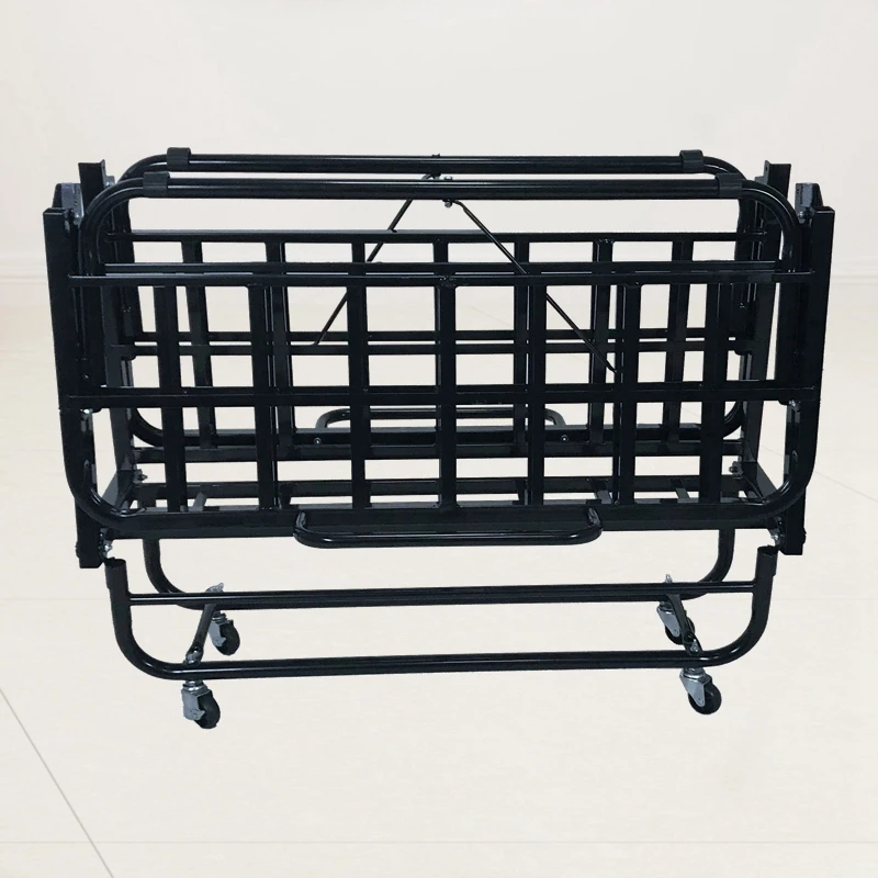 Factory directly Simple single steel rollaway bed small folding wall bed with wheels