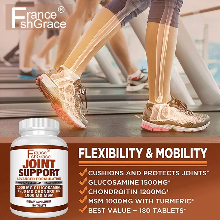 Glucosamine Chondroitin Turmeric Msm Boswellia Joint Support Supplement for Relief 180 Tablets