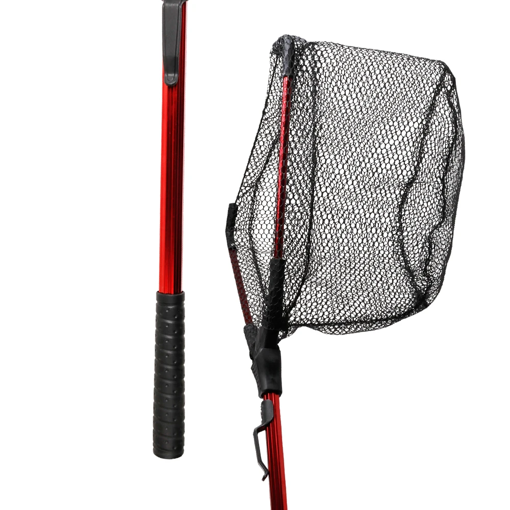 LUSHAZER 80cm 280G carp abs aluminum alloy foldable landing single section nylon handle fish lake ocean hand net fishing