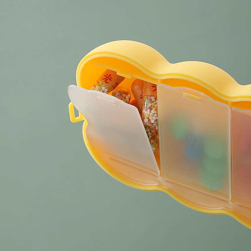 Pill Case Portable Small Weekly Travel Pill Organizer Portable Pocket Pill Box Dispenser for Purse Vitamin Fish Oil