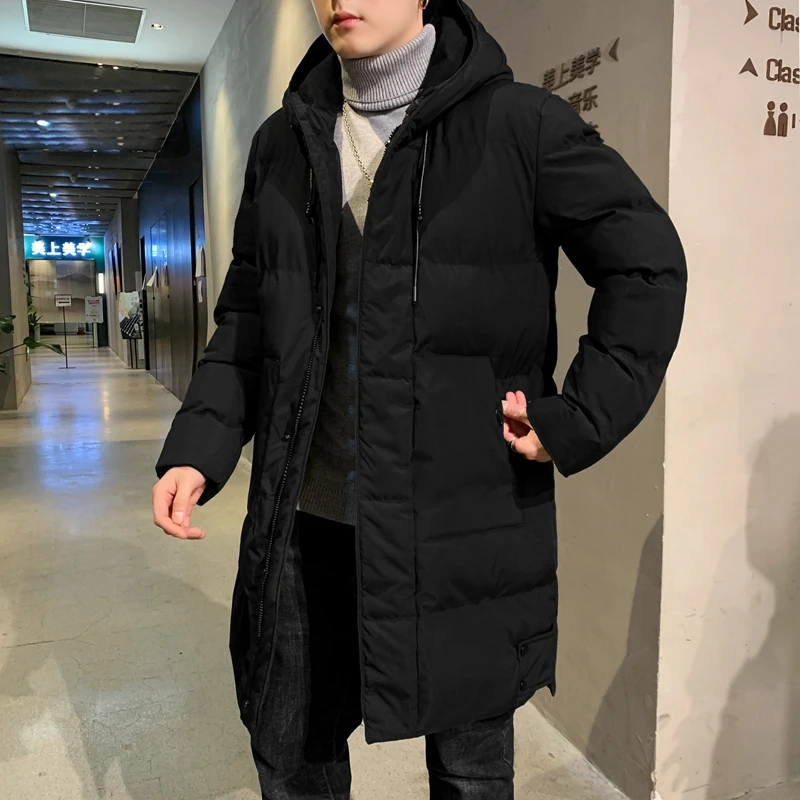 Winter Cotton-padded Jacket Mid-length Cotton-padded Jacket Korean Men Thick Warm Mens Down Padded Jacket Hooded Coat