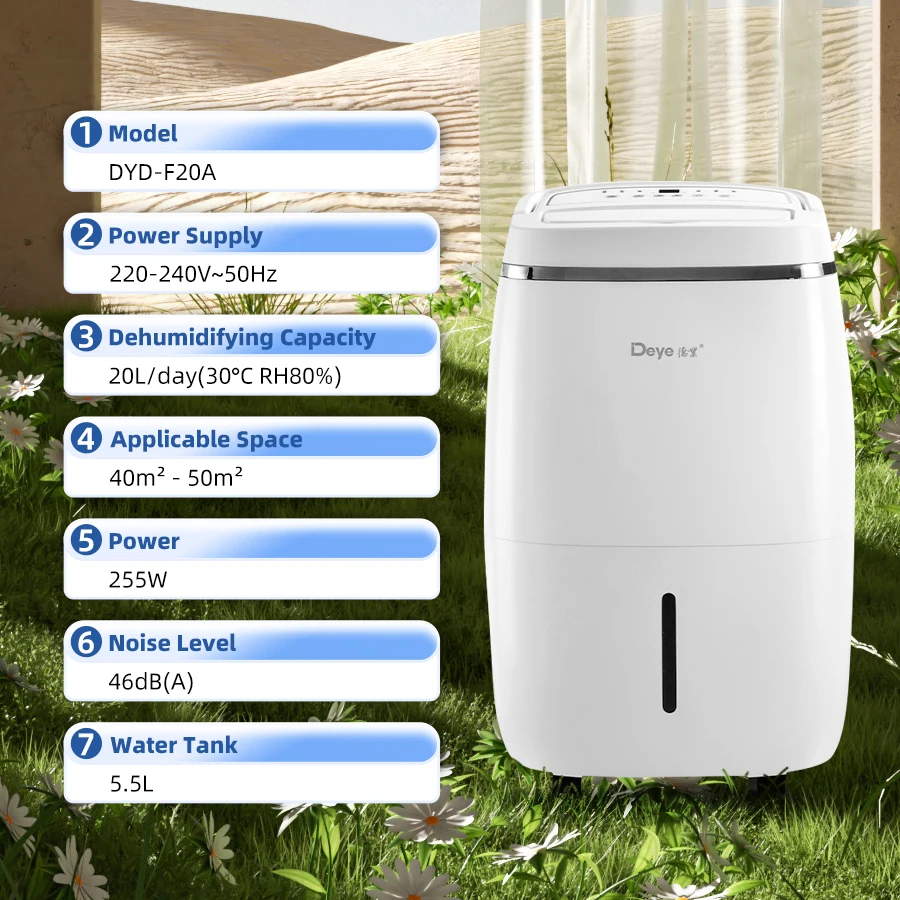 DYD-F20A factory price adjustable humidistat explosion proof dehumidifier home