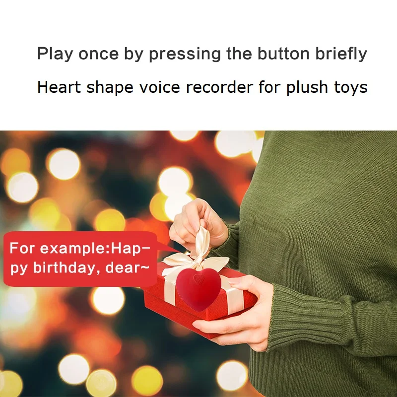 Voice Recordable Talking Hearts with 2 minutes recording time Talking Heart Voice Recorder Sound Box for Teddy Bears Plush Toys