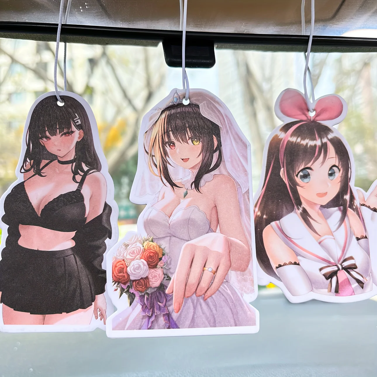 Custom Japanese Anime Kawaii Girl Aromatizer Paper Perfume Refresher Hanging Fragrance Scent Car Air Freshener