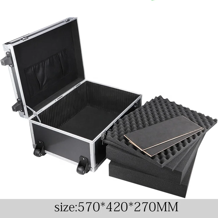 China Hard Manufacturer Large Rolling Equipment Cases Aluminum Musical Long Instrument Flight  Travel Case