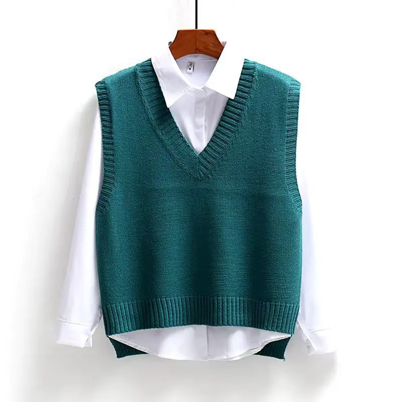 Качественный женский свитер дизайнерский Топ жилет с v-образным вырезом Трикотажный Хлопковый Женский вязаный без рукавов из спандекса индивидуальный