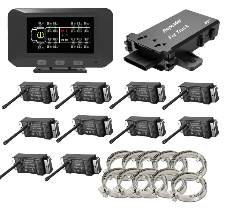 6 tires tpms bus truck Tire Pressure Monitoring System Truck RS232 TPMS