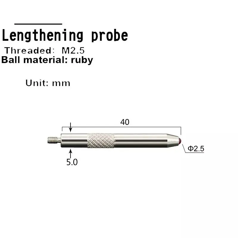 Altimeter M2.5 Dial Indicator Ruby Cemented Carbide Ball Probe Altimeter Standard Probe Spherical point