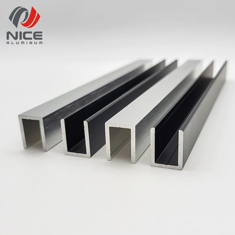 hot selling metal channel for glass custom extruded black industrial aluminum profiles