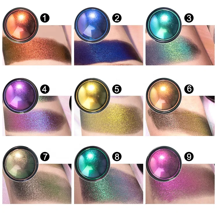 Hot Selling 9 Colors Powder Duochrome Pigment Chameleon Single Eyeshadow