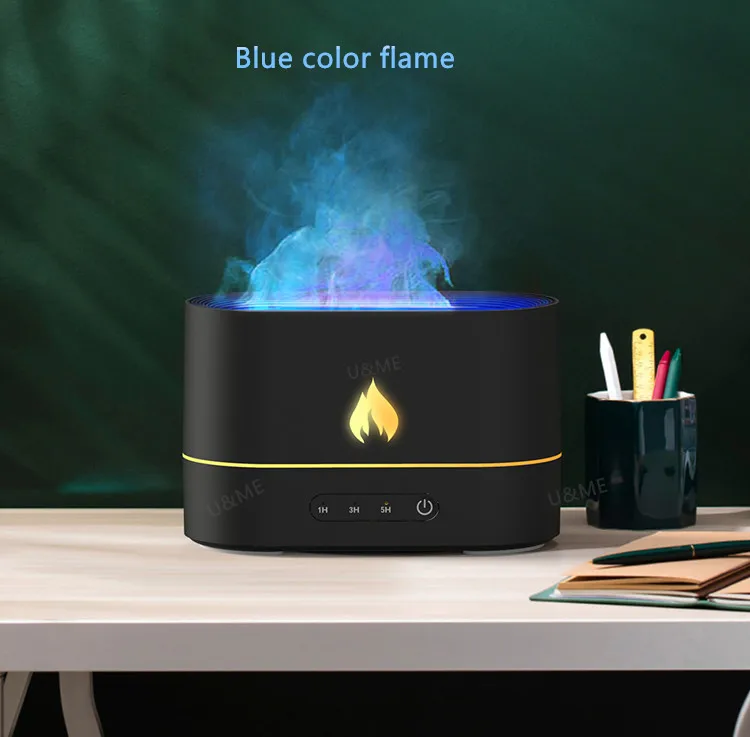 Smoke Ring Mist Spray Humidifier Aroma Essential Oil Aromatherapy Oil Diffuser Flame Night Light