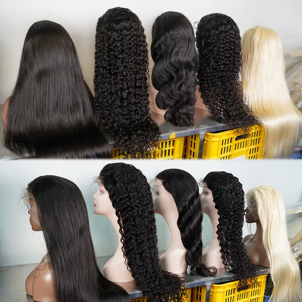 Raw Hair 13X4 Frontal Raw Cuticle Aligned Hair Glueless Wigs 4C Pre Plucked Vietnamese Raw Bone Straight Hair Wigs