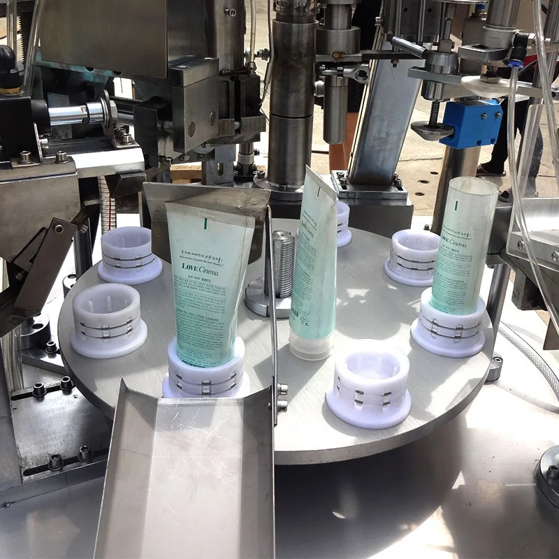 CE Standard Fully Automatic Aluminum or plastic Cosmetic Cream Tube Filling sealing Machine