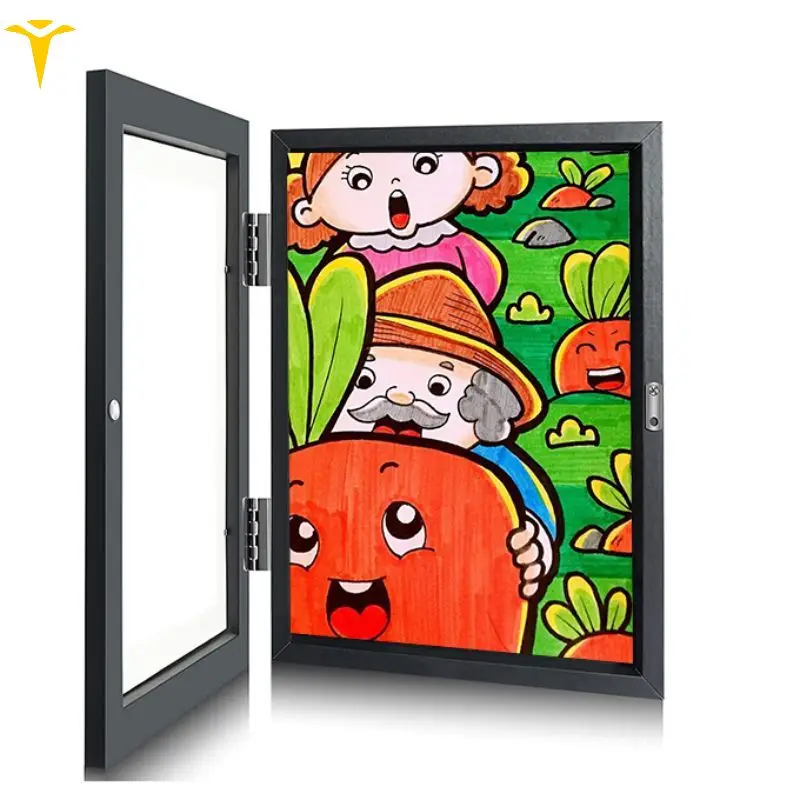 New Design Creative 6' 8' A4 White Kids Artwork Picture Frame changeable Children Drawing Frame Handicraft Kids Art Frames