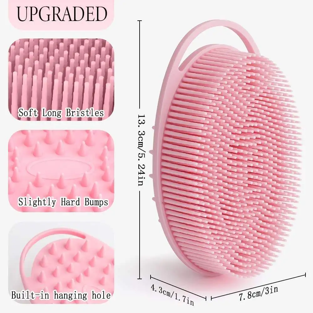 Lalasis soft dry hair cleaning scrub body brush silicone bath brushes sponges for baby