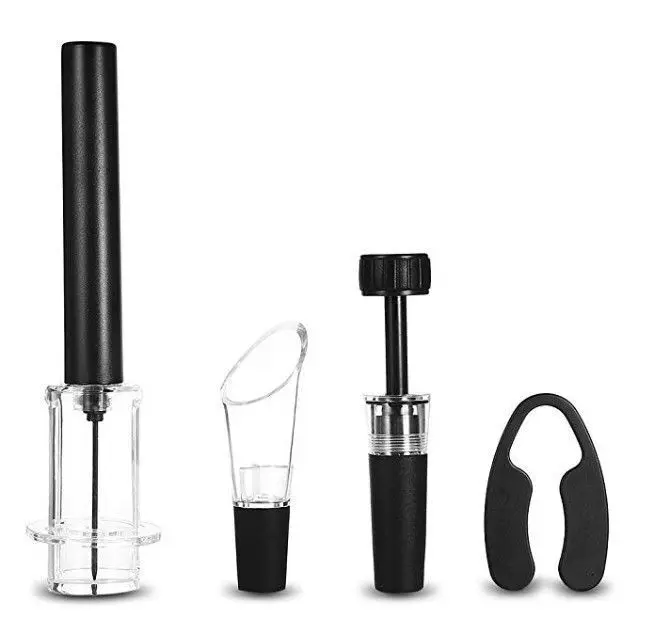 New Products 2024 Plastic Tube Air Pump Pressure Wine Opener Corkscrew with Stainless Steel Gas Needle